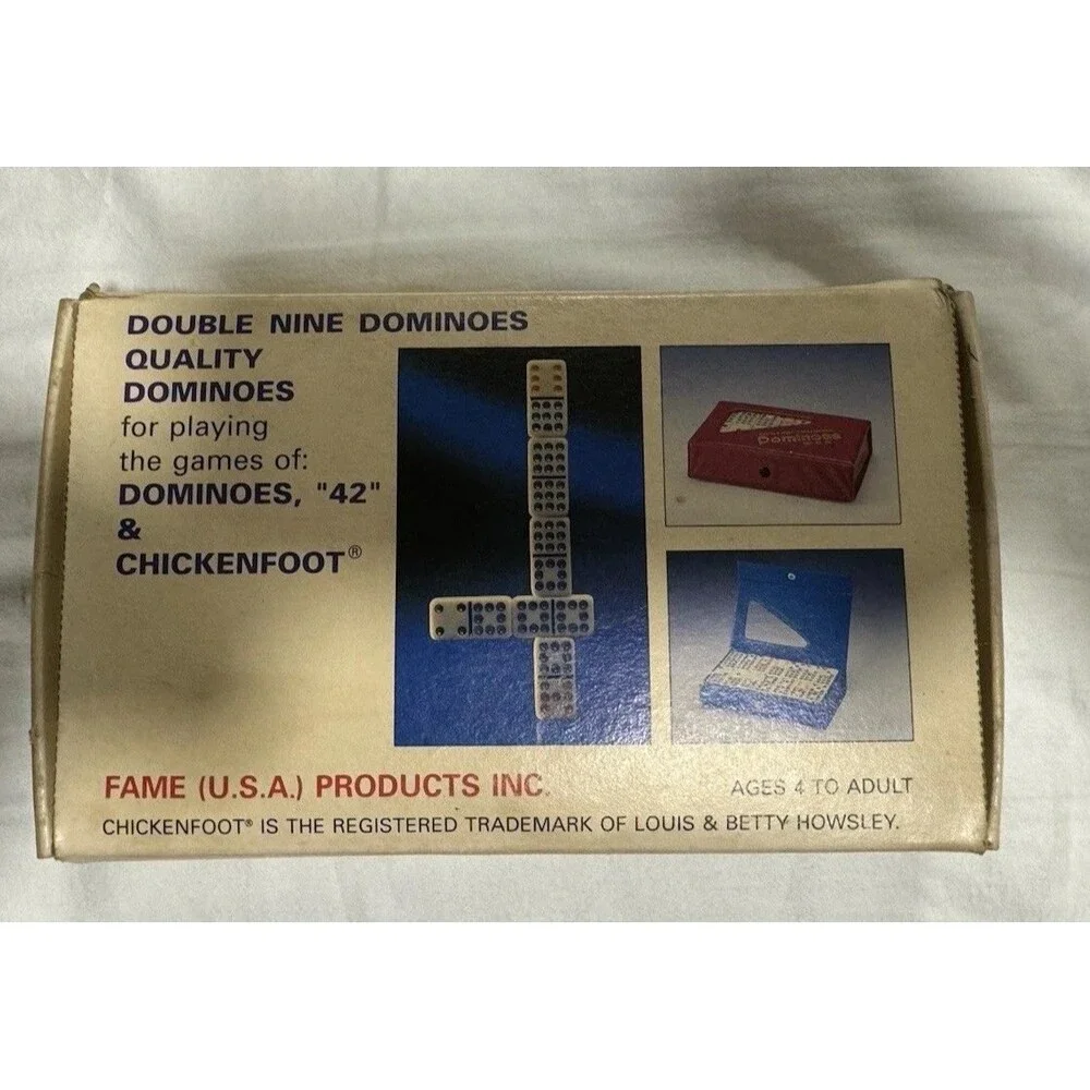 Double Nine Dominoes Professional Color Dots set of 55 Fame 1993 9952MX